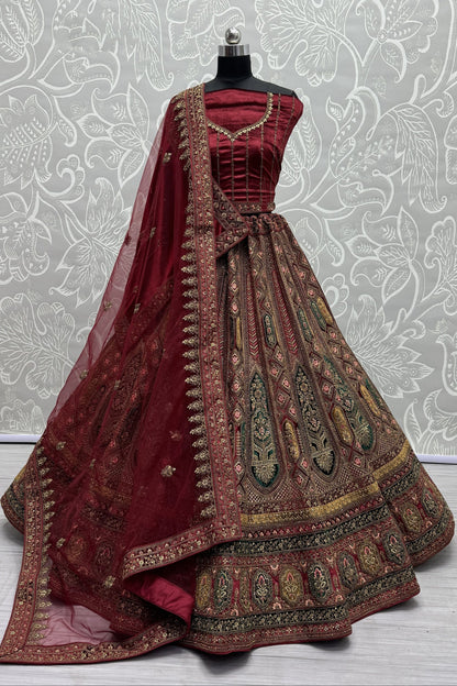 maroon lehenga,plus size available,Comfort Fit,Premium Fabric,Express Delivery.