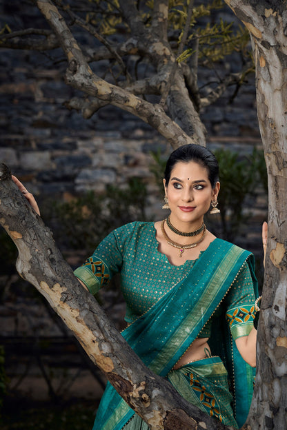 Green Lehenga symbolizes festivity and renewal – perfect for Mehndi nights, family events, and joyful occasions. 