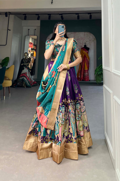 purple Lehenga reflects charm and contemporary grace – made for cheerful gatherings and stylish daytime events. 