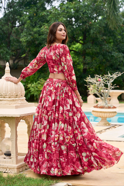 red lehenga,plus size available,Comfort Fit,Premium Fabric,Express Delivery.