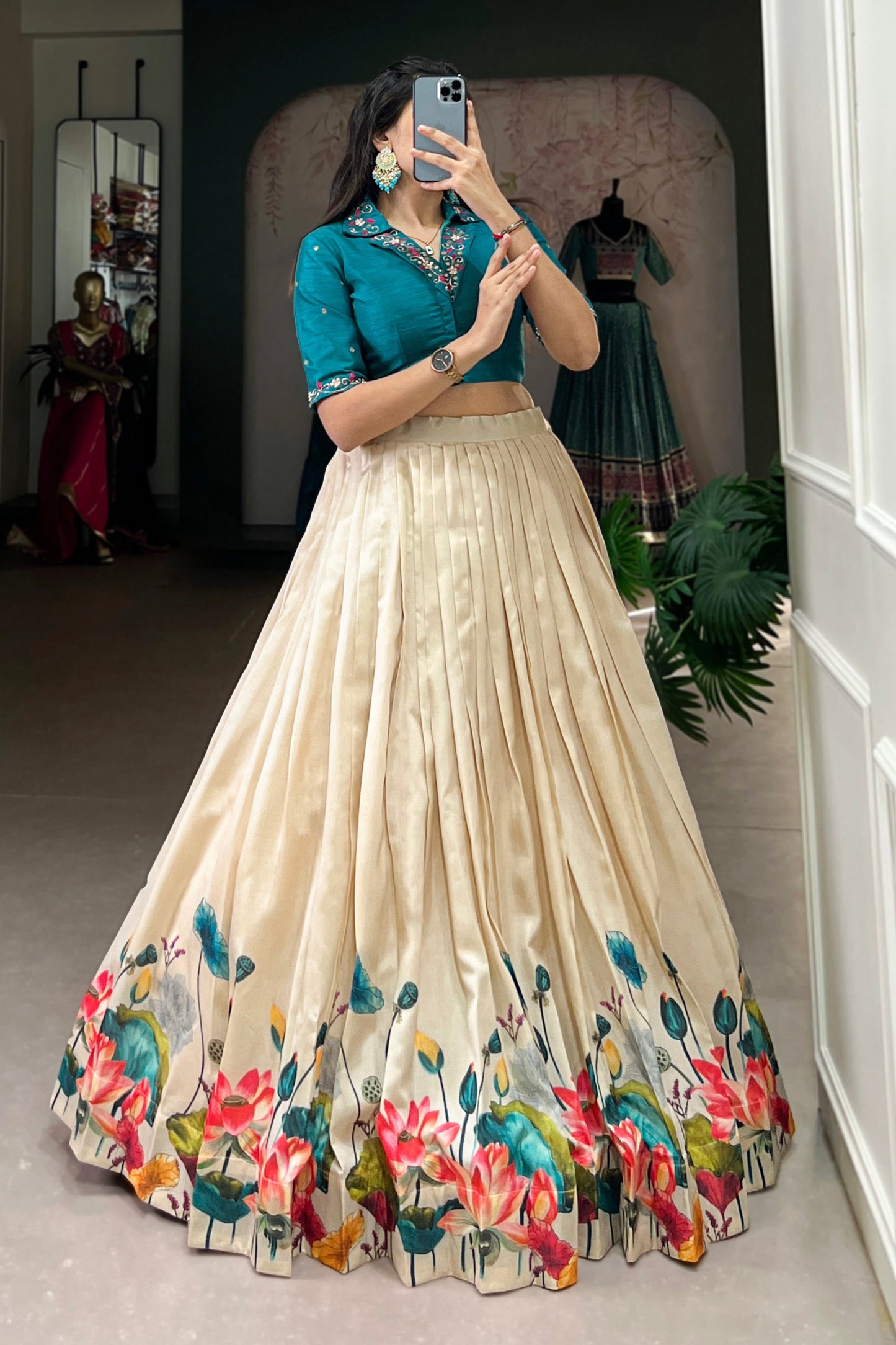 off white lehenga,plus size available,Comfort Fit,Premium Fabric,Express Delivery.