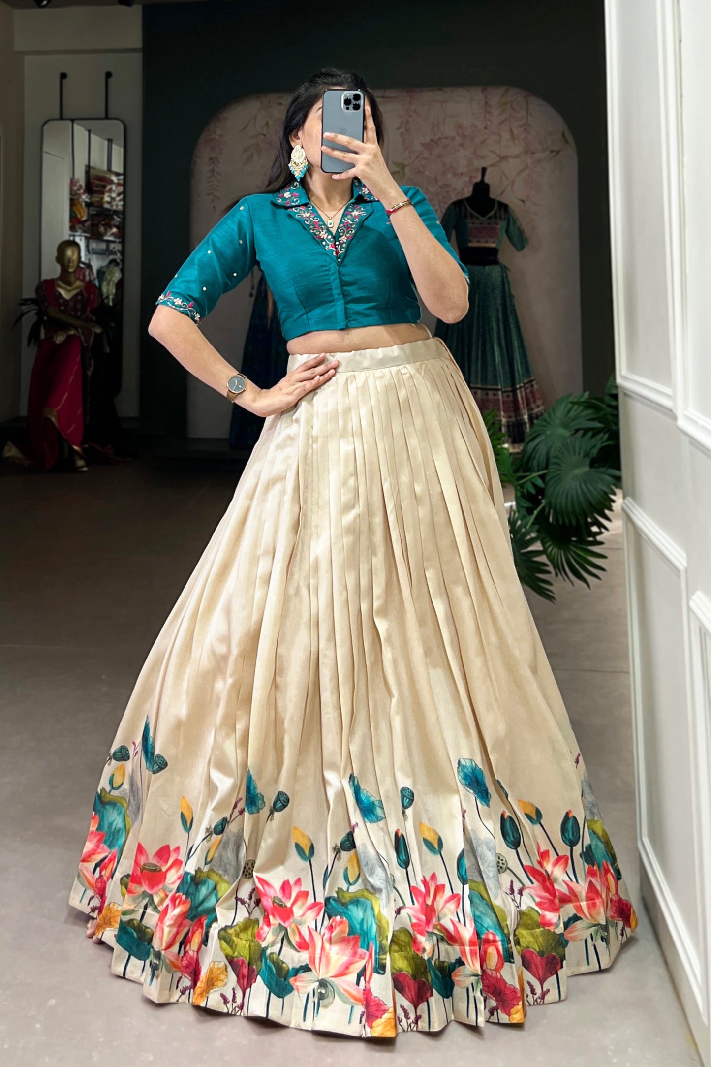 off white lehenga,plus size available,Comfort Fit,Premium Fabric,Express Delivery.