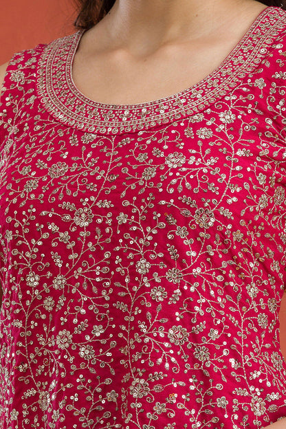 Gorgeous Designer Pink Embroidered Traditional Suit 
