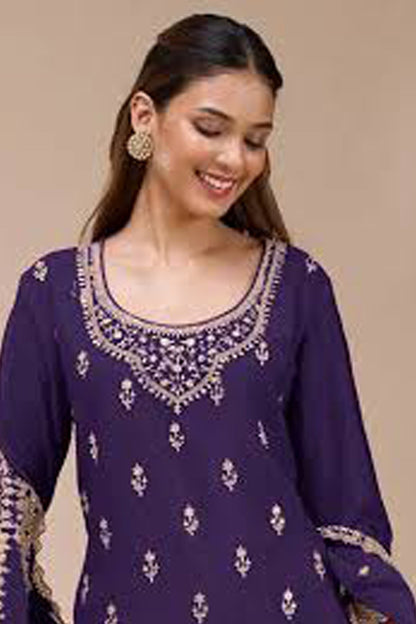 Indian Designer Purple Embroidered Dress