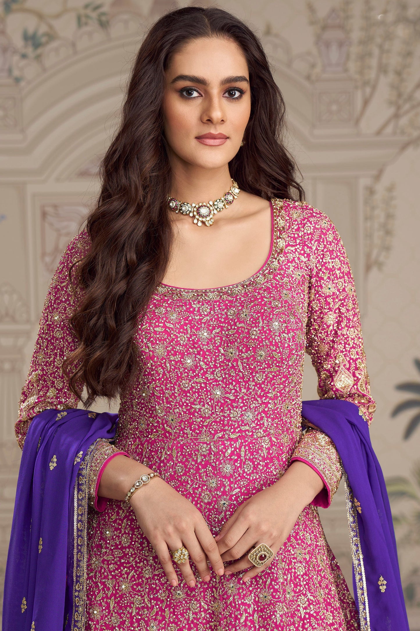 Eid Party Wear Heavy Embroidery Worked Anarkali Gown Dupatta Dress