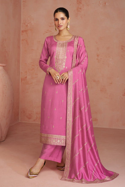 Pink Embroidery Bridal Ready-To-Wear Silk Salwar Kameez in USA