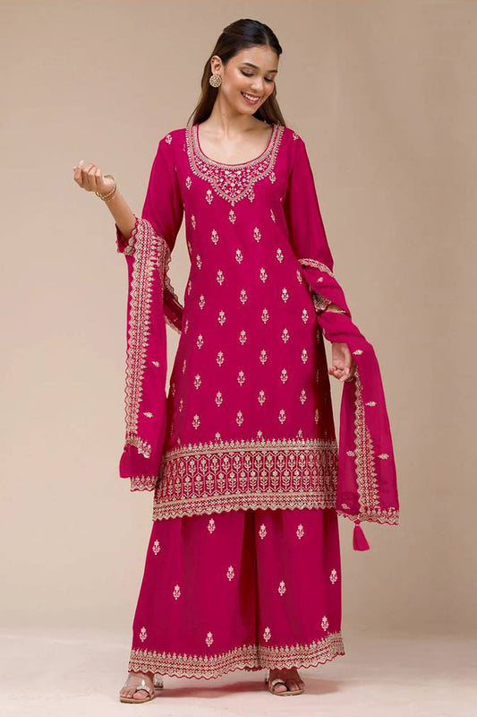 Designer Pink Palazzo Dress For Wedding Party Wear