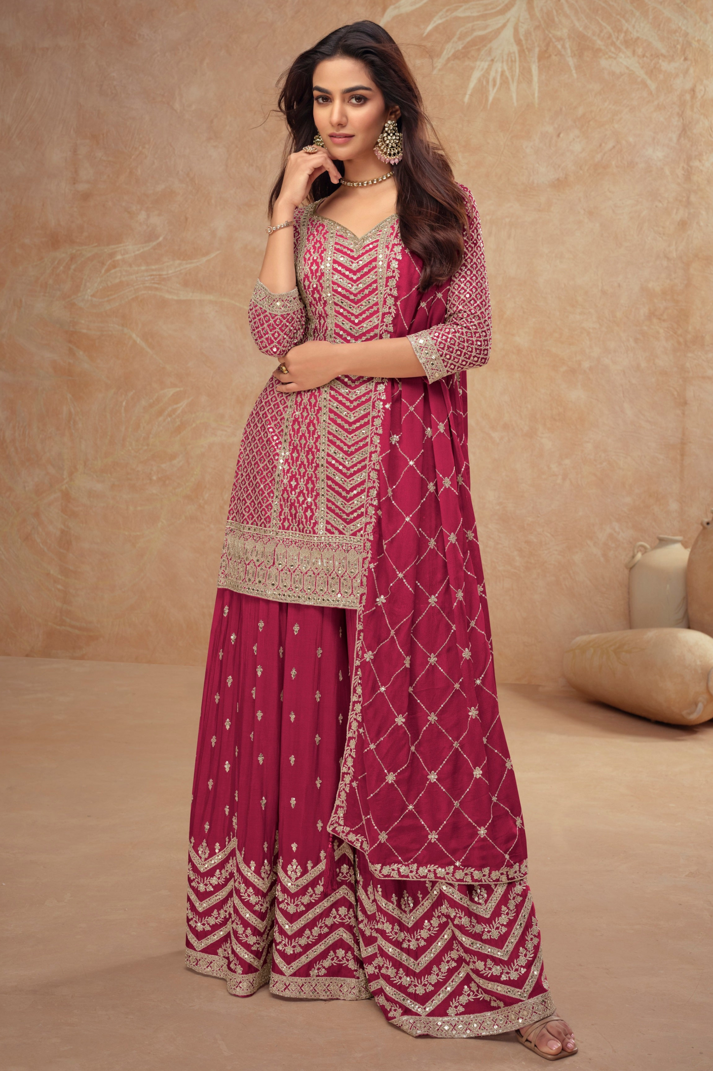Heavy Designer Party outfit Palazzo Suit 