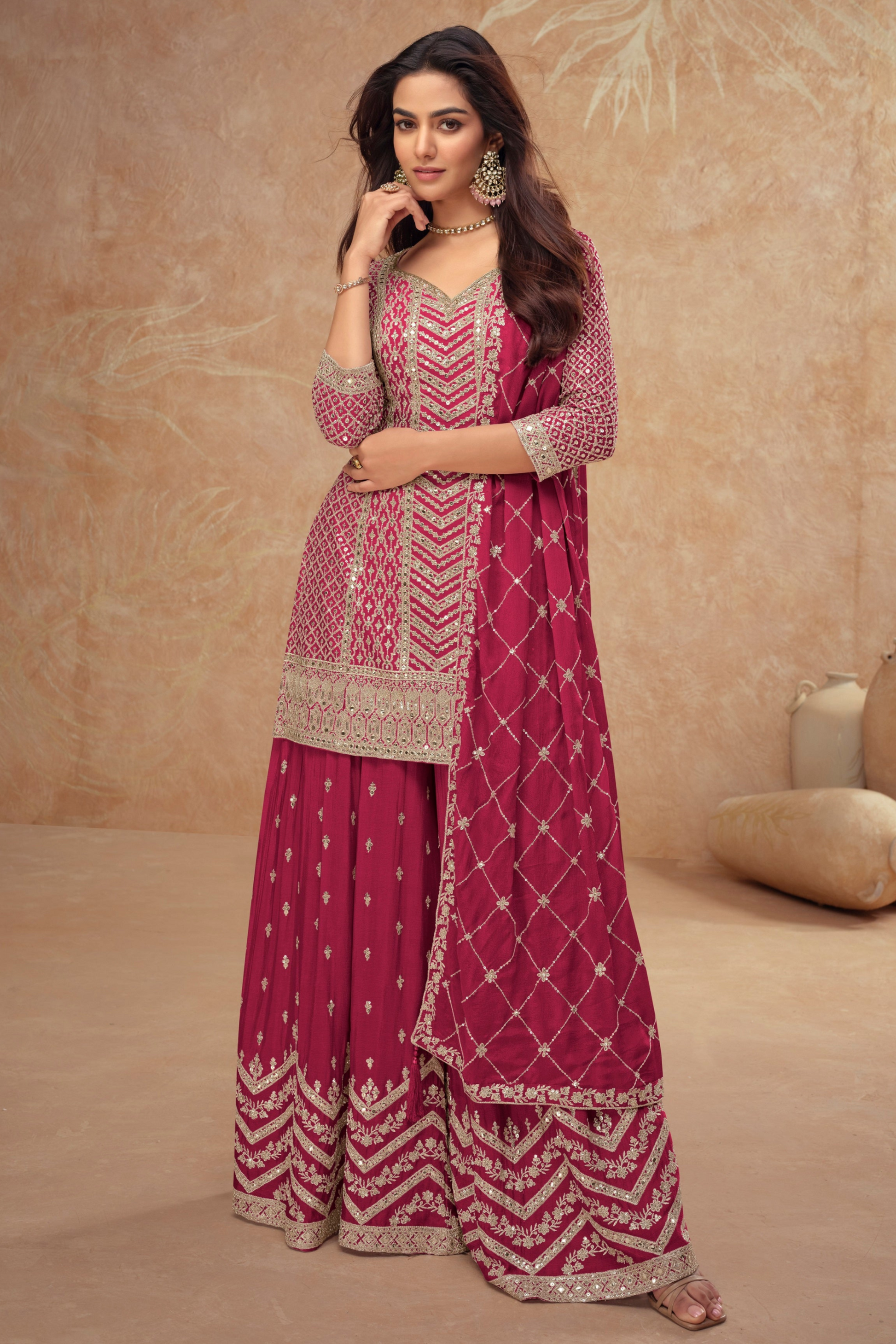 Heavy Designer Party outfit Palazzo Suit 