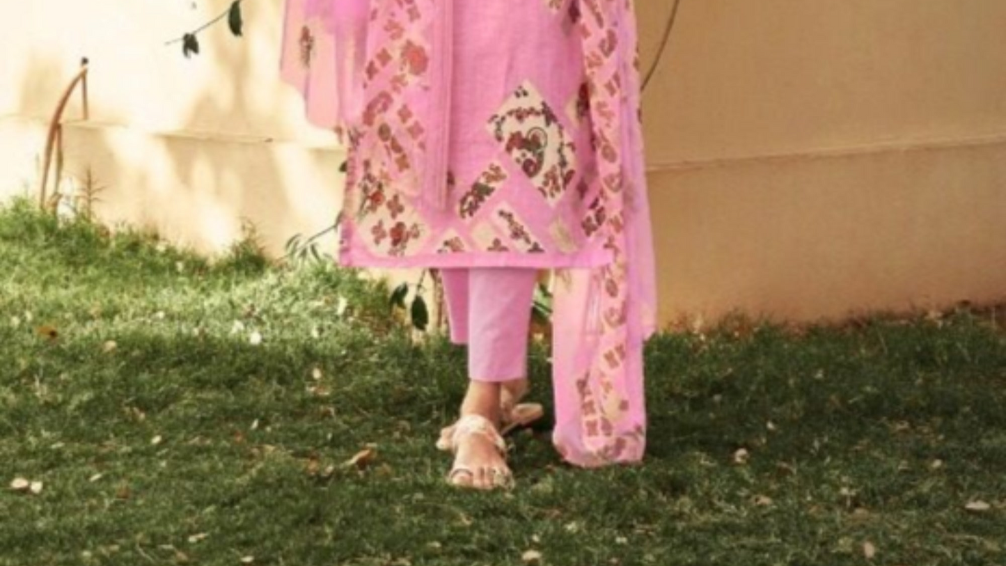 Pink Color Beautiful Cotton Wear Digital Printed Salwar Kameez Pant
