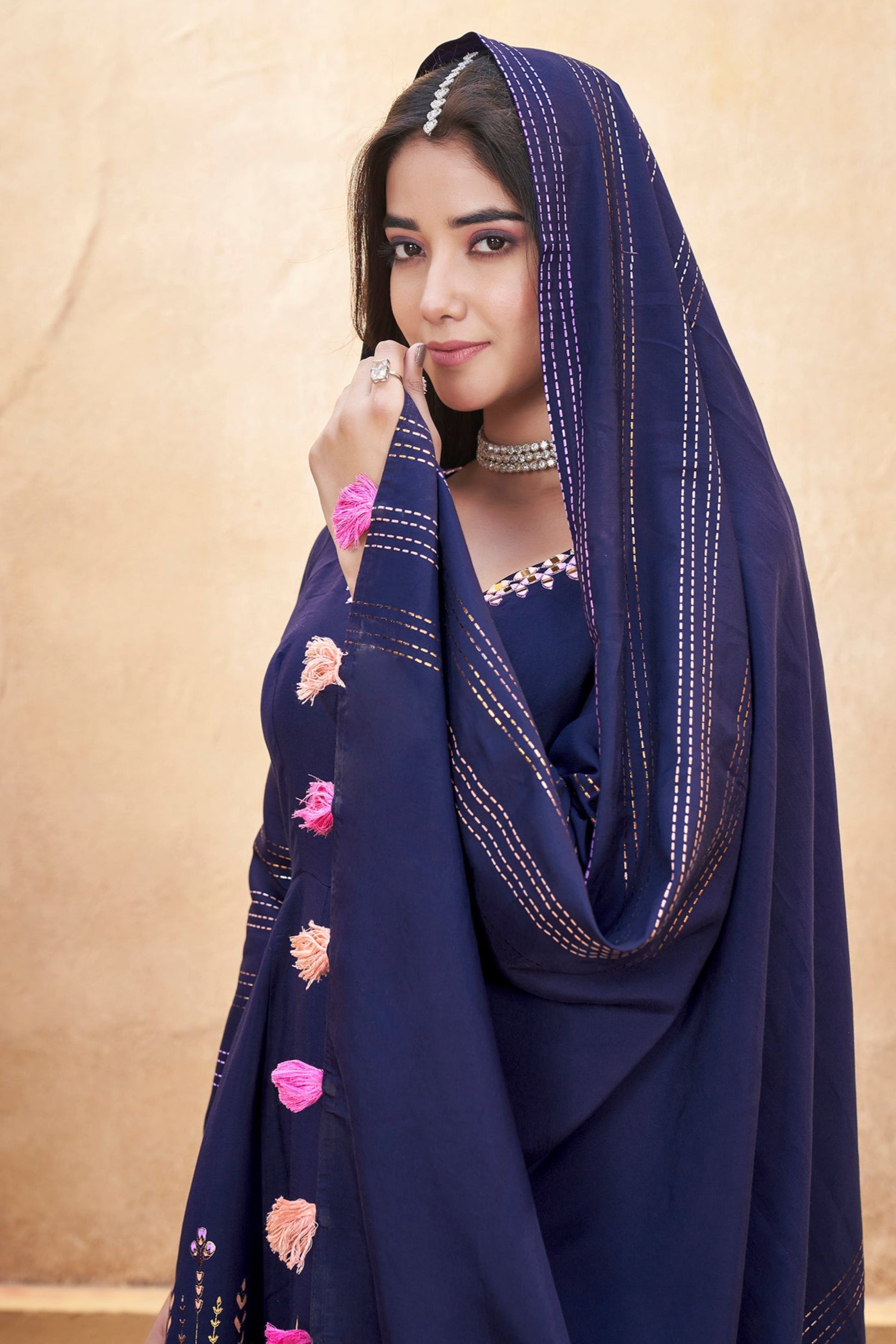 Heavy embroidered Anarkali suit for women USA
