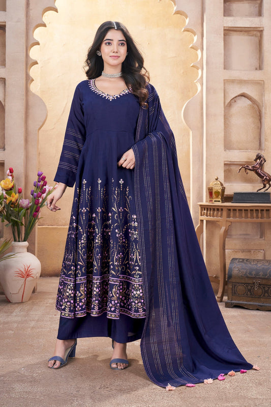 Heavy embroidered Anarkali suit for women USA