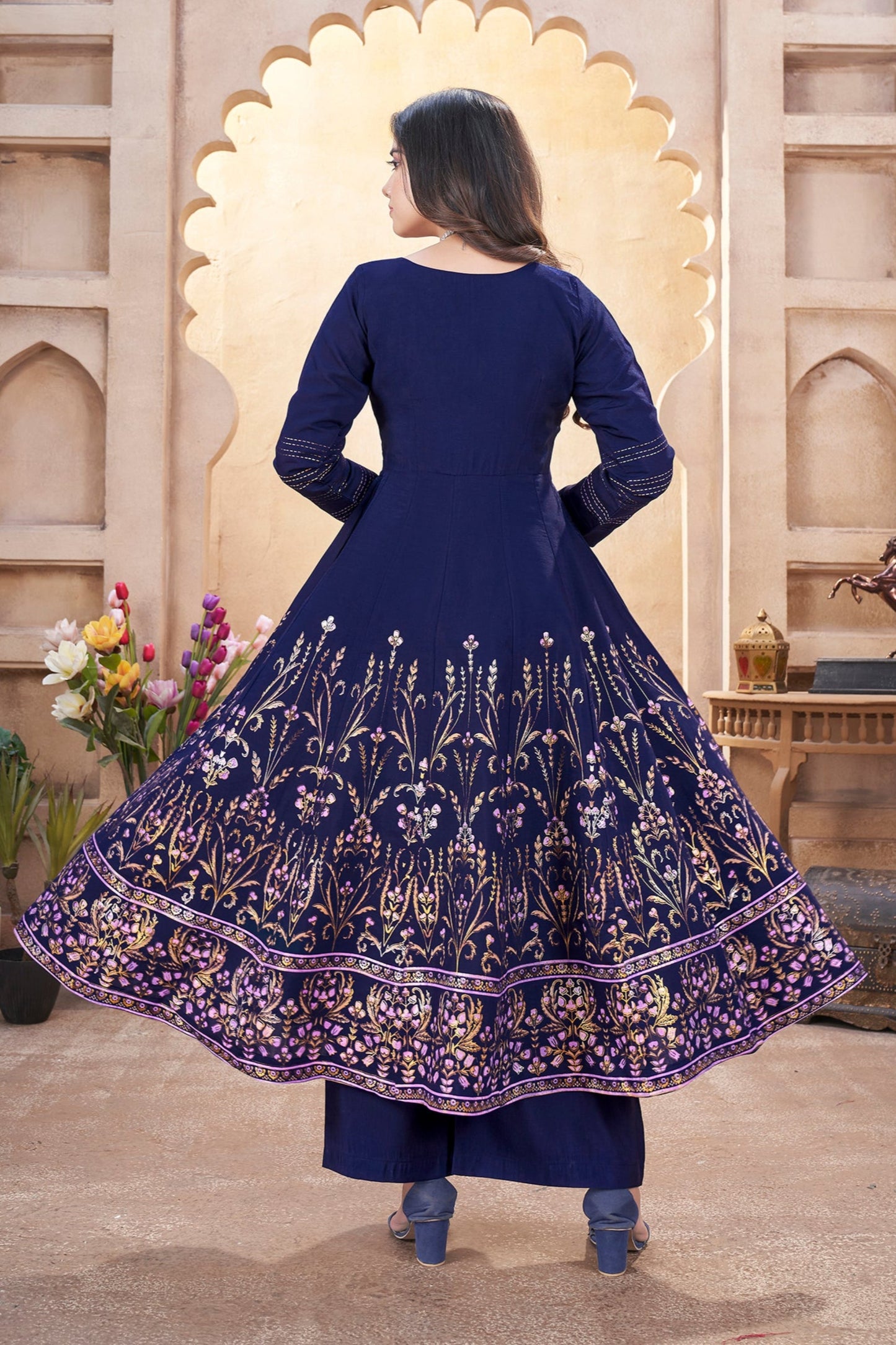 Heavy embroidered Anarkali suit for women USA