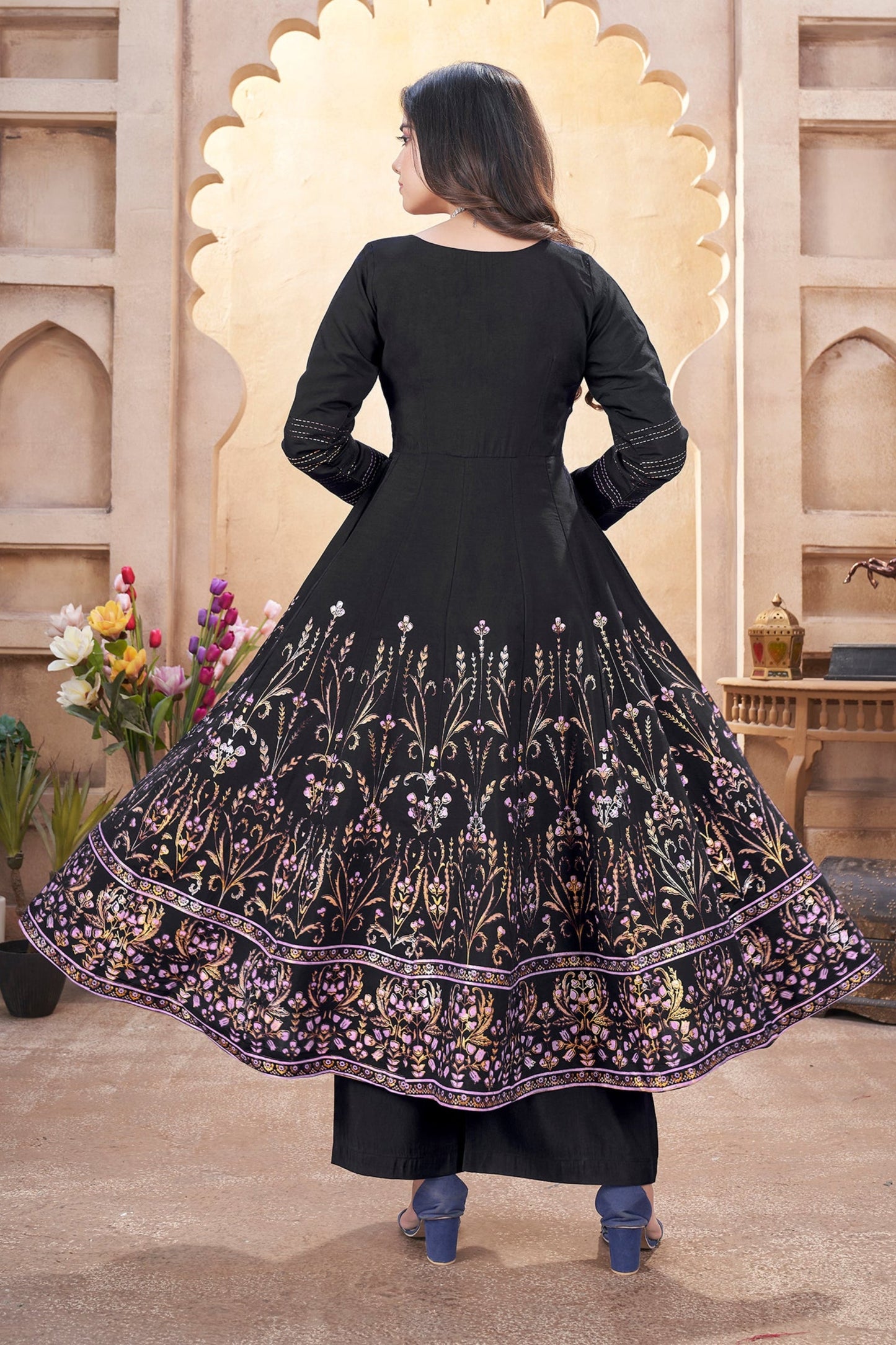 Bridal Anarkali gown with dupatta shipped from USA 