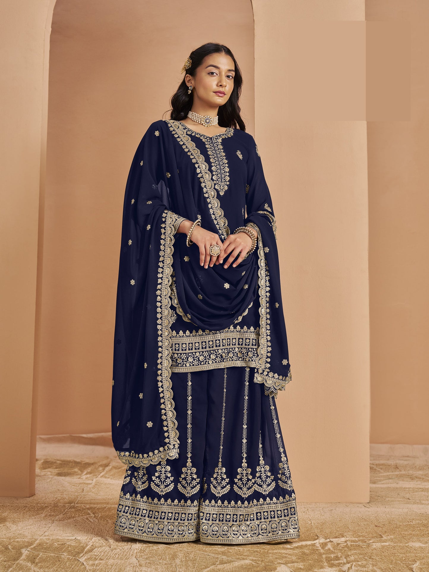 Elegant Anarkali party gown for wedding guest USA

