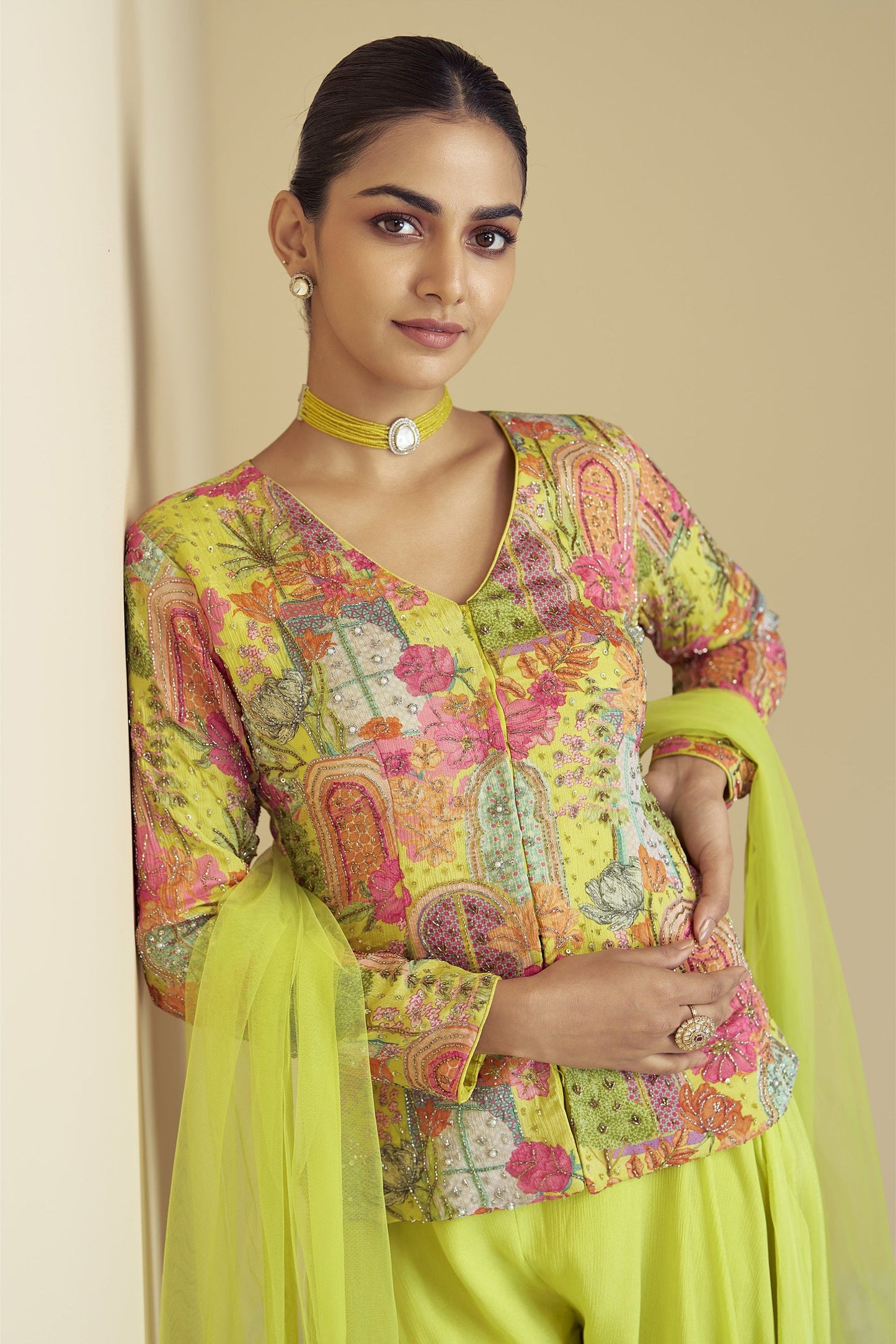 Elegant Anarkali party gown for wedding guest USA

