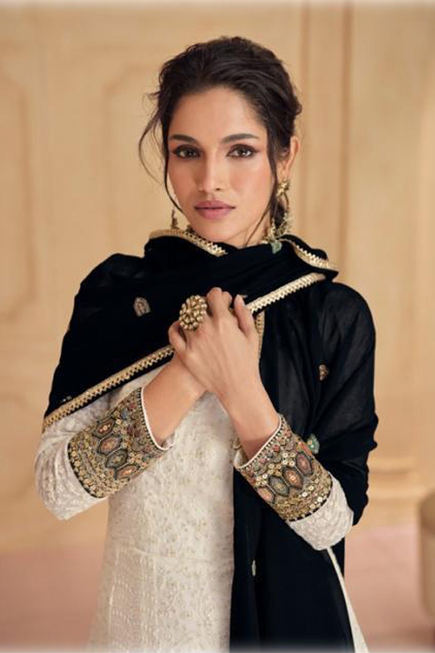 White Embroidered Anarkali Suit Heavy Faux Georgette With Heavy Dupatta For Her