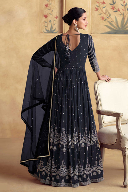 Anarkali Dress Georgette Fabric With Intricate Work Indian Ethnic Party Wear Gown