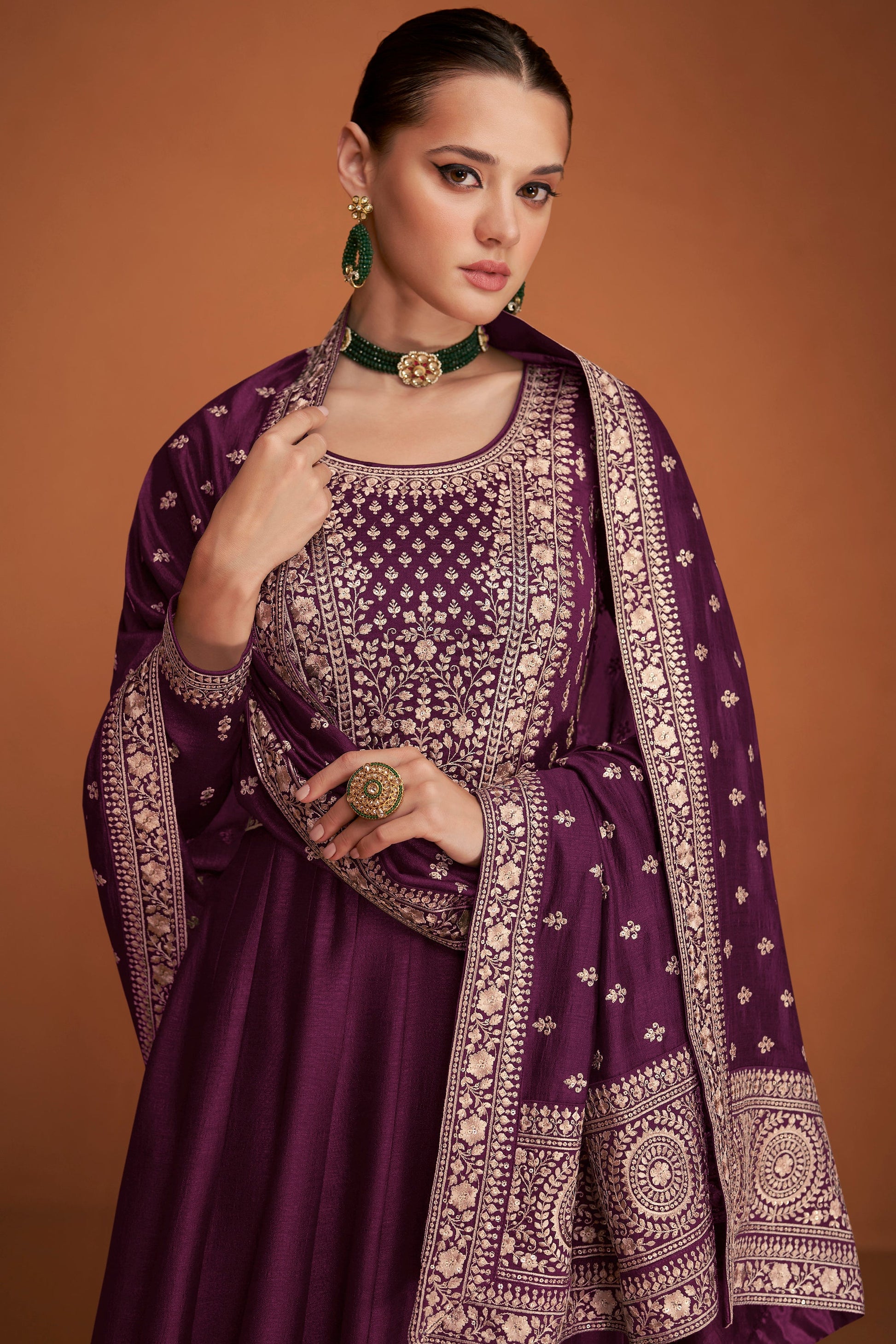 Pakistani Eid Function Party Wear Stylish Anarkali Dupatta Gown for Women