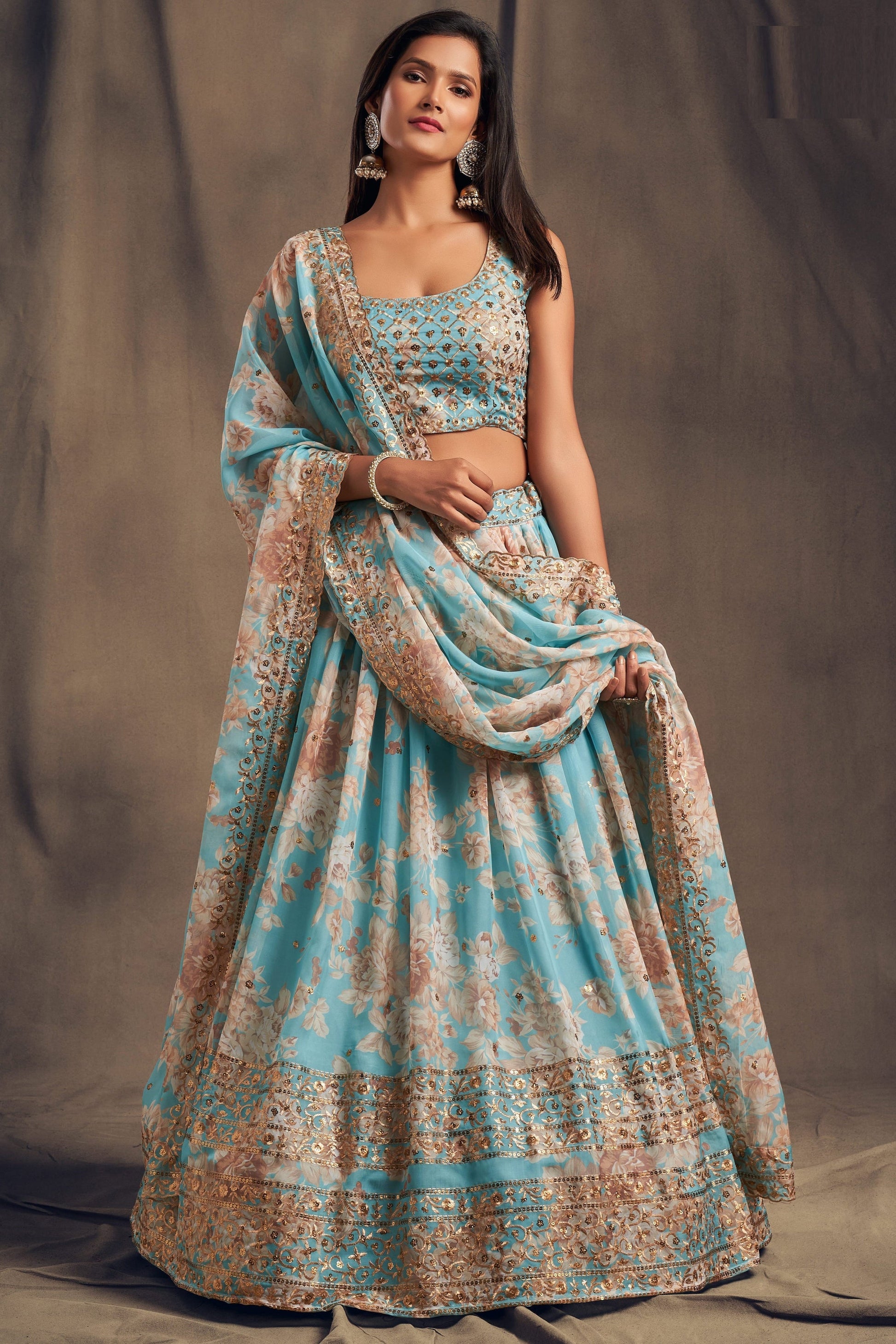"Dazzling lehengas for Eid and Diwali in the USA." 