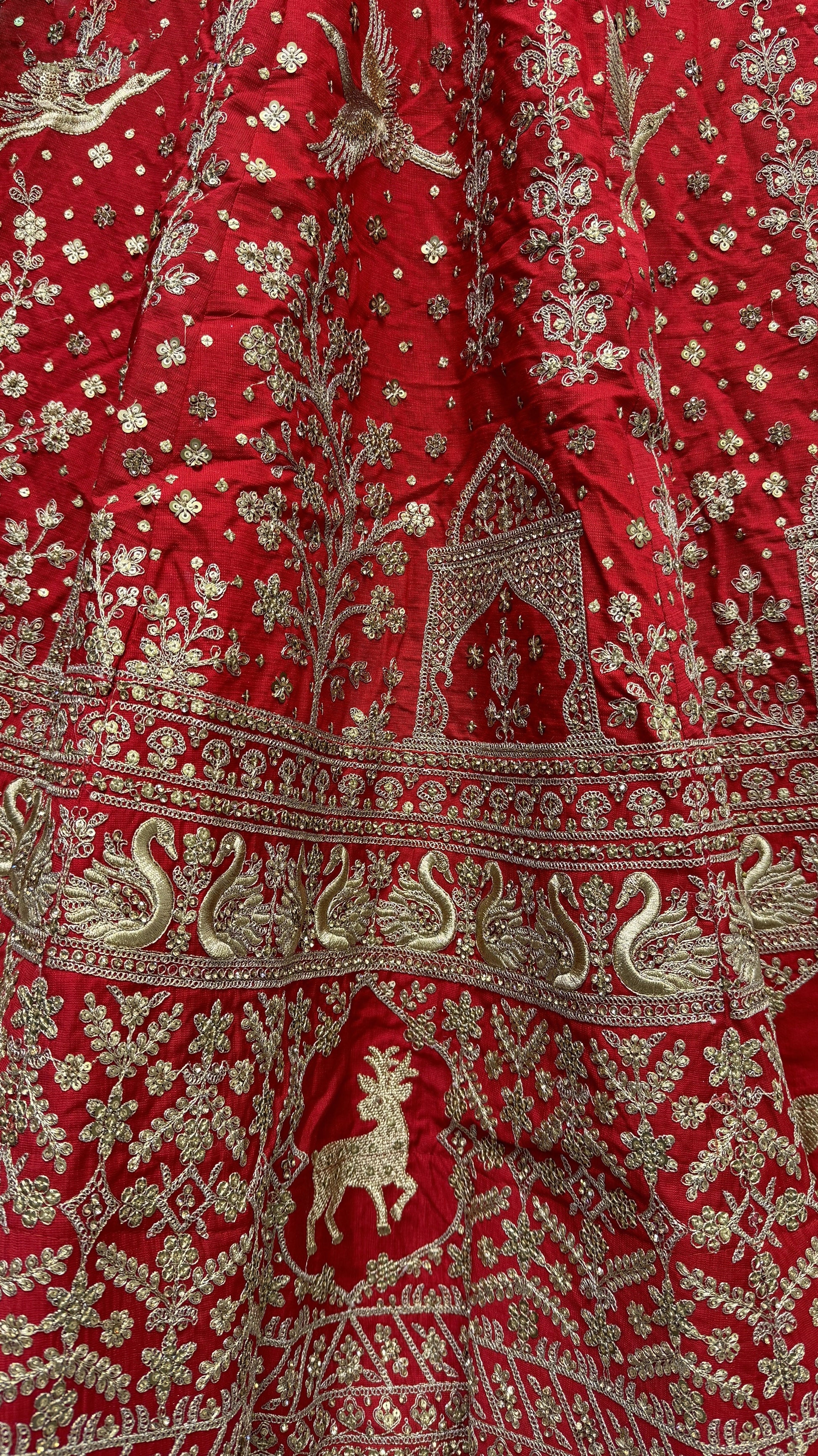 red lehenga,plus size available,Comfort Fit,Premium Fabric,Express Delivery.