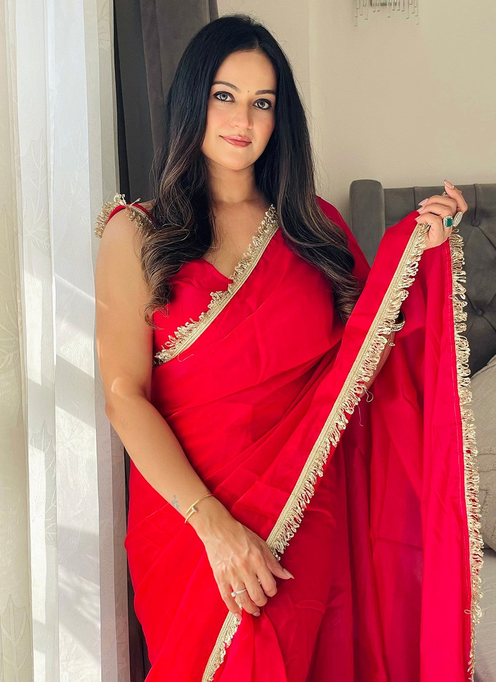 Saree – Effortless ethnic charm, ready to wear. 