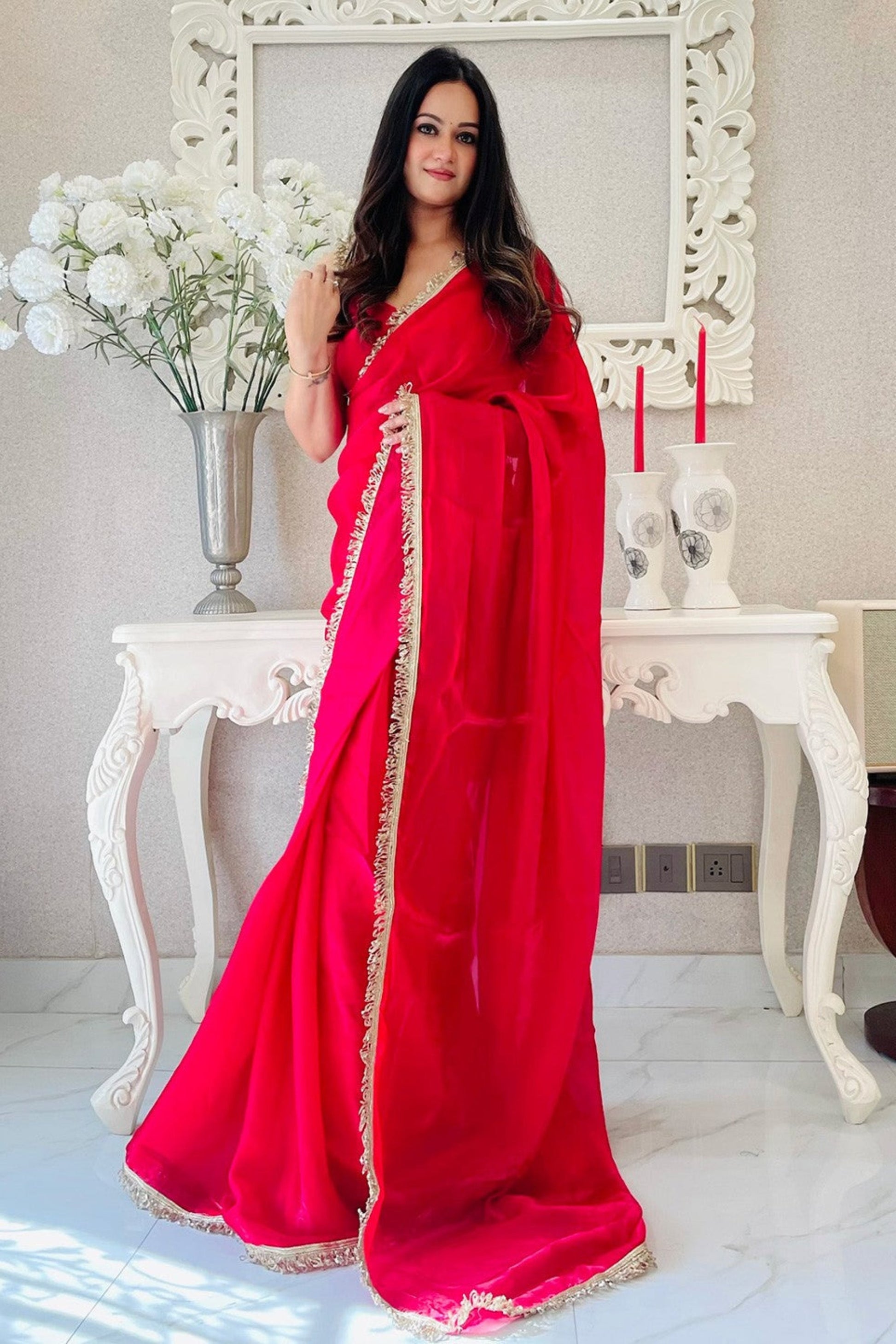Saree – Effortless ethnic charm, ready to wear. 
