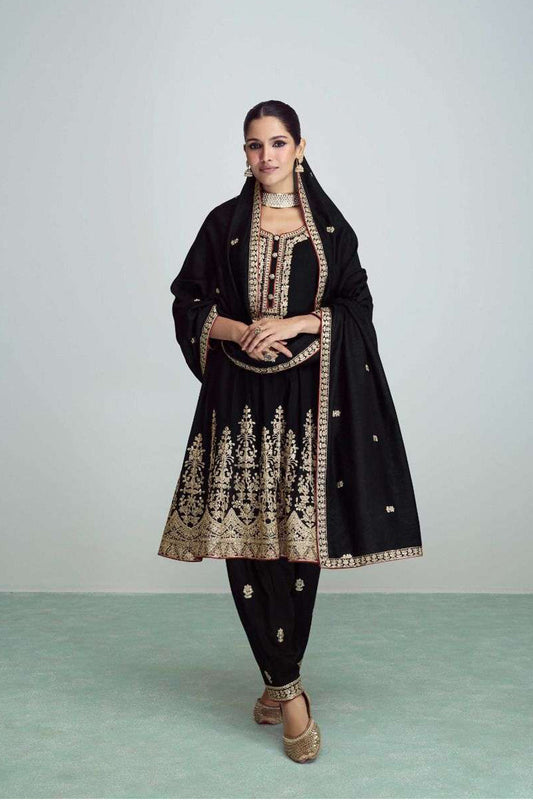 Designer salwar kameez with embroidery work full length