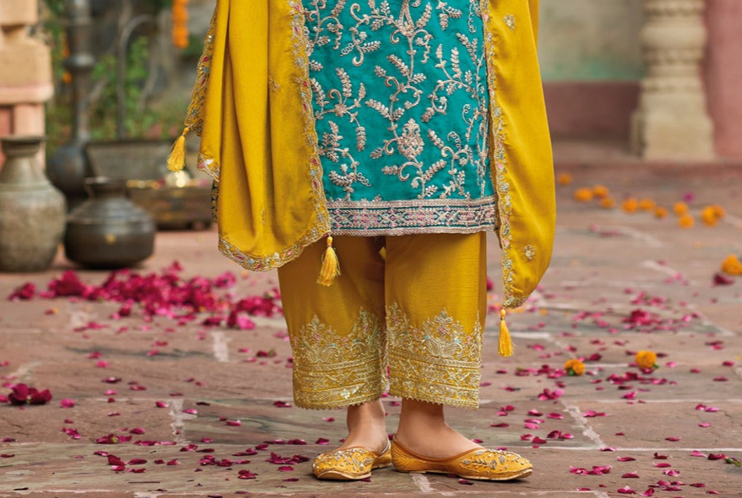 Designer Teal Salwar Kameez With Matching Dupatta, Suitable For Evening Functions And Festive Events.