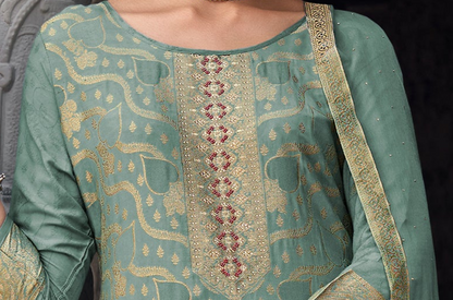 muslin jacquard women salwar kurta full length photo