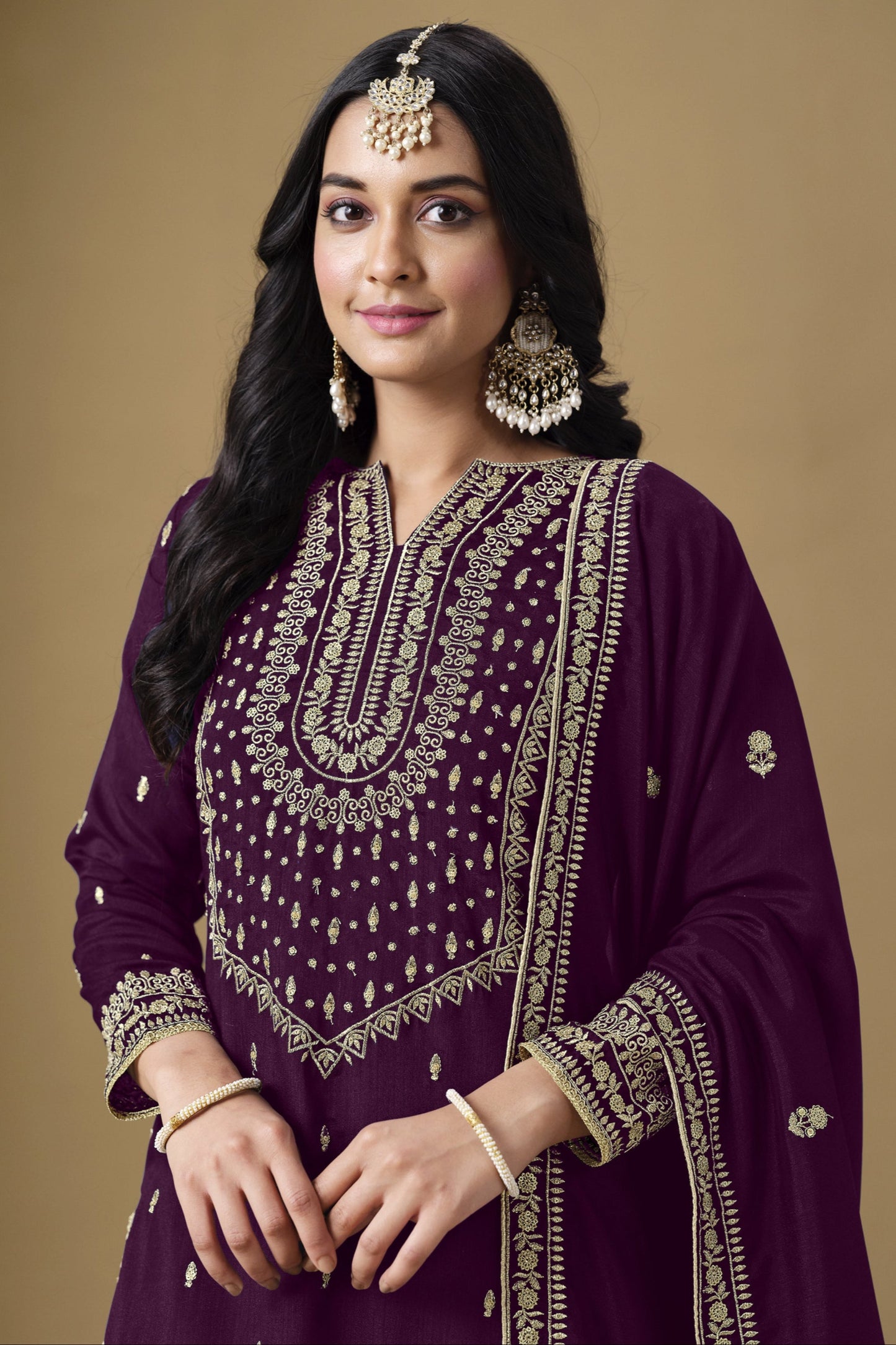 Purple salwar kameez looks royal and elegant. From light to dark purple. 