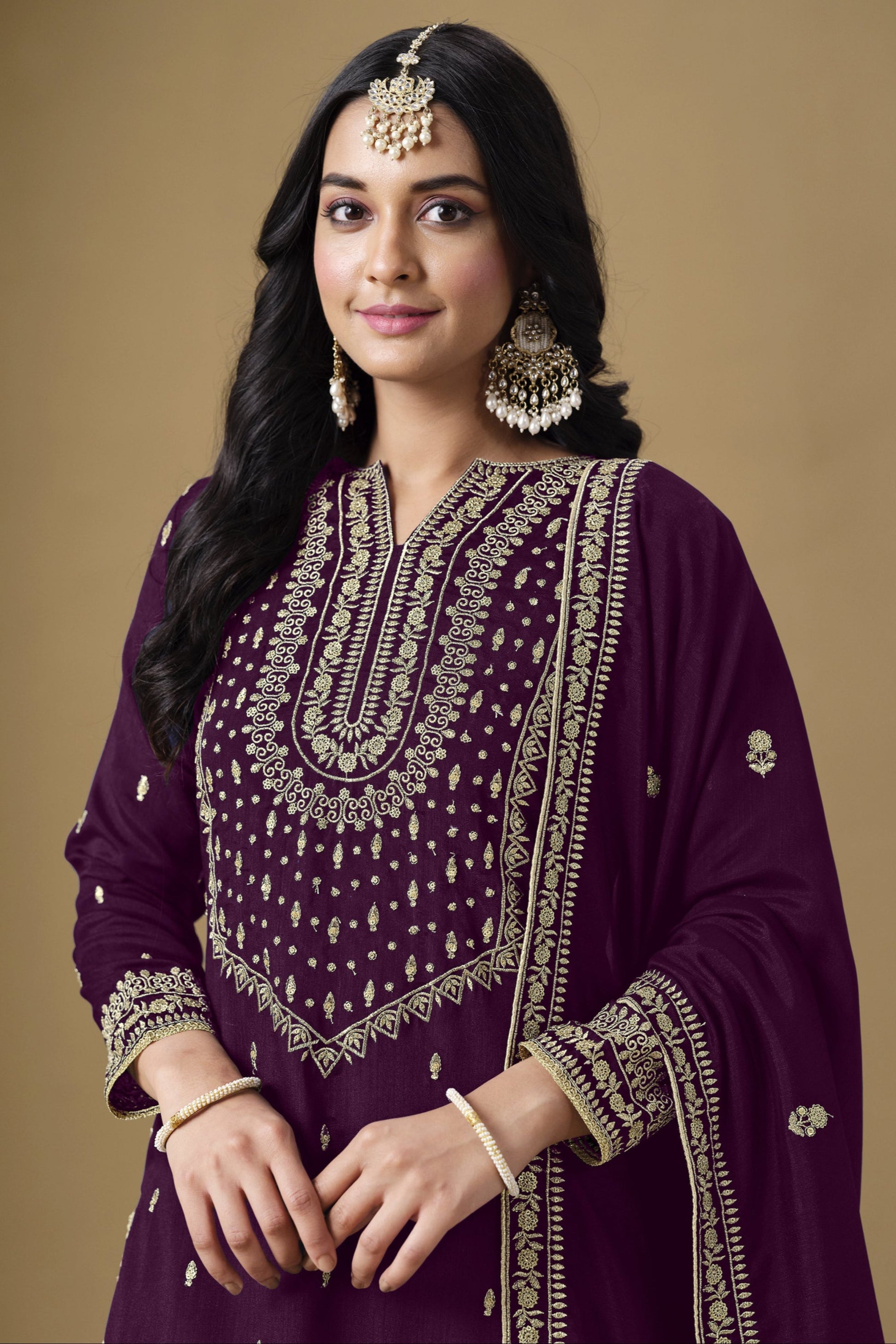 Purple salwar kameez looks royal and elegant. From light to dark purple. 