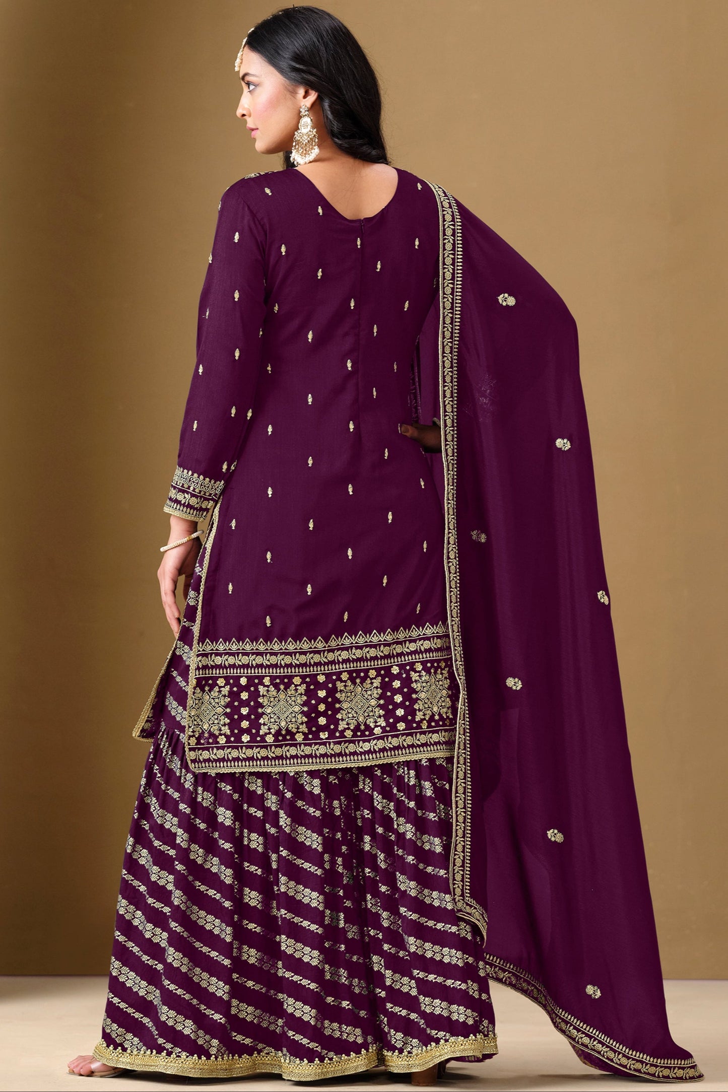Purple salwar kameez looks royal and elegant. From light to dark purple. 