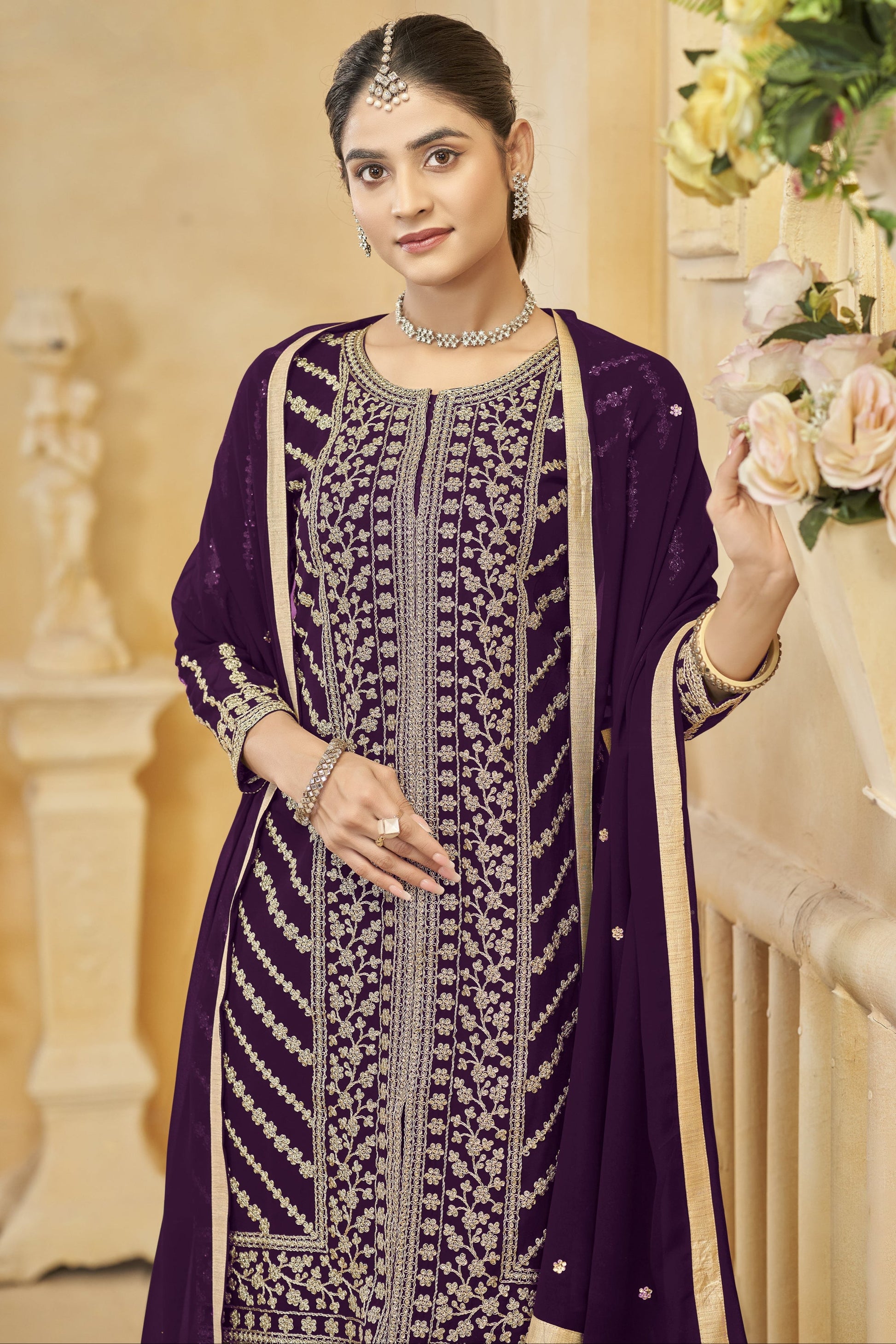 Purple salwar kameez looks royal and elegant. From light to dark purple. 