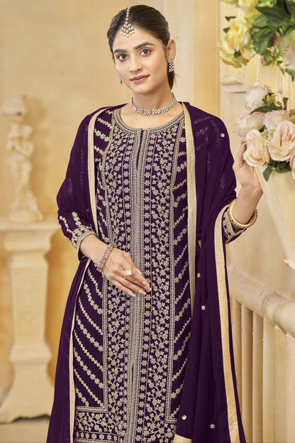 Purple salwar kameez looks royal and elegant. From light to dark purple. 