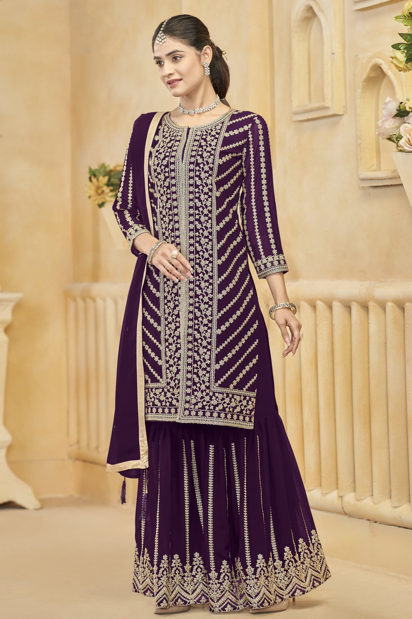 Purple salwar kameez looks royal and elegant. From light to dark purple. 