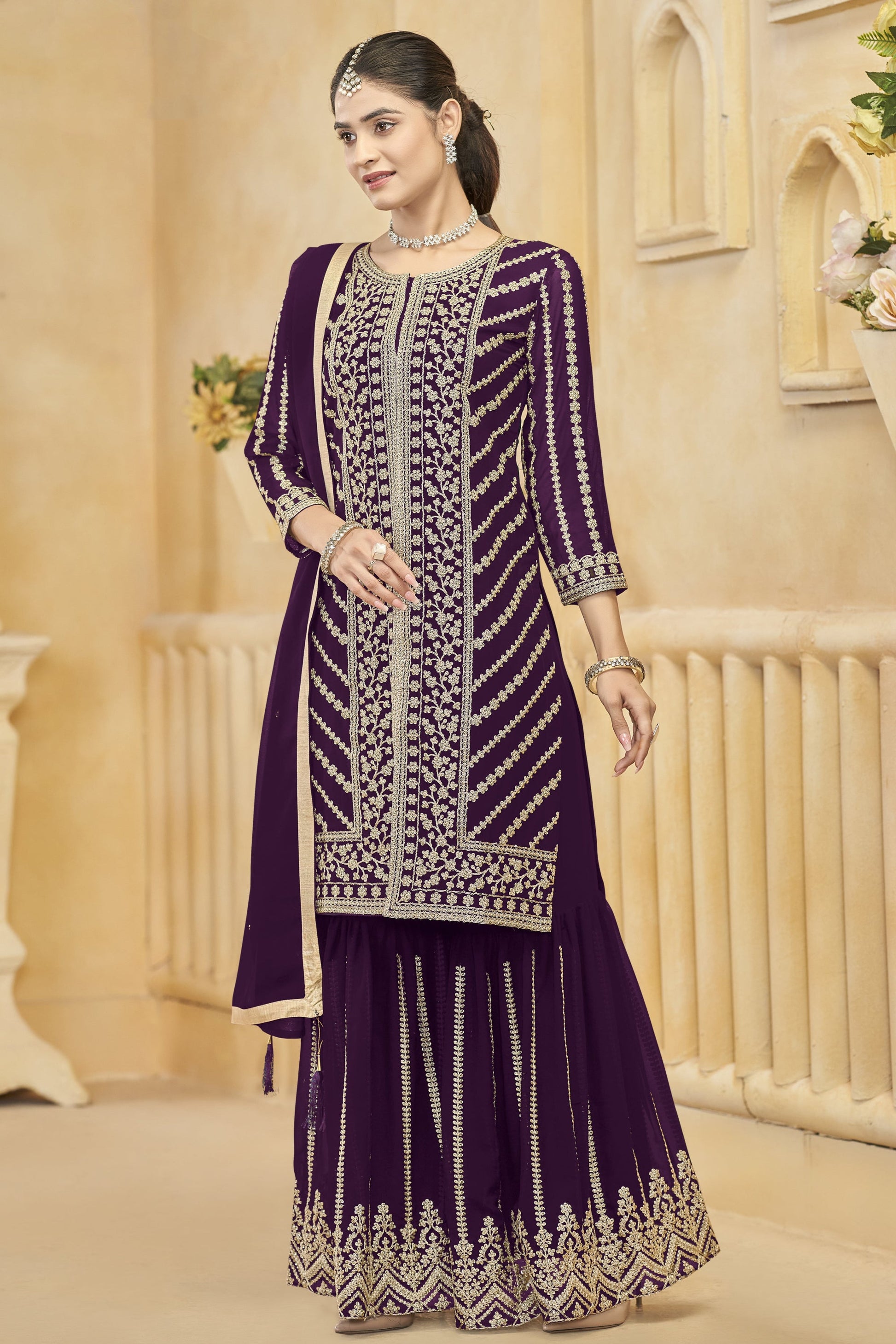 Purple salwar kameez looks royal and elegant. From light to dark purple. 