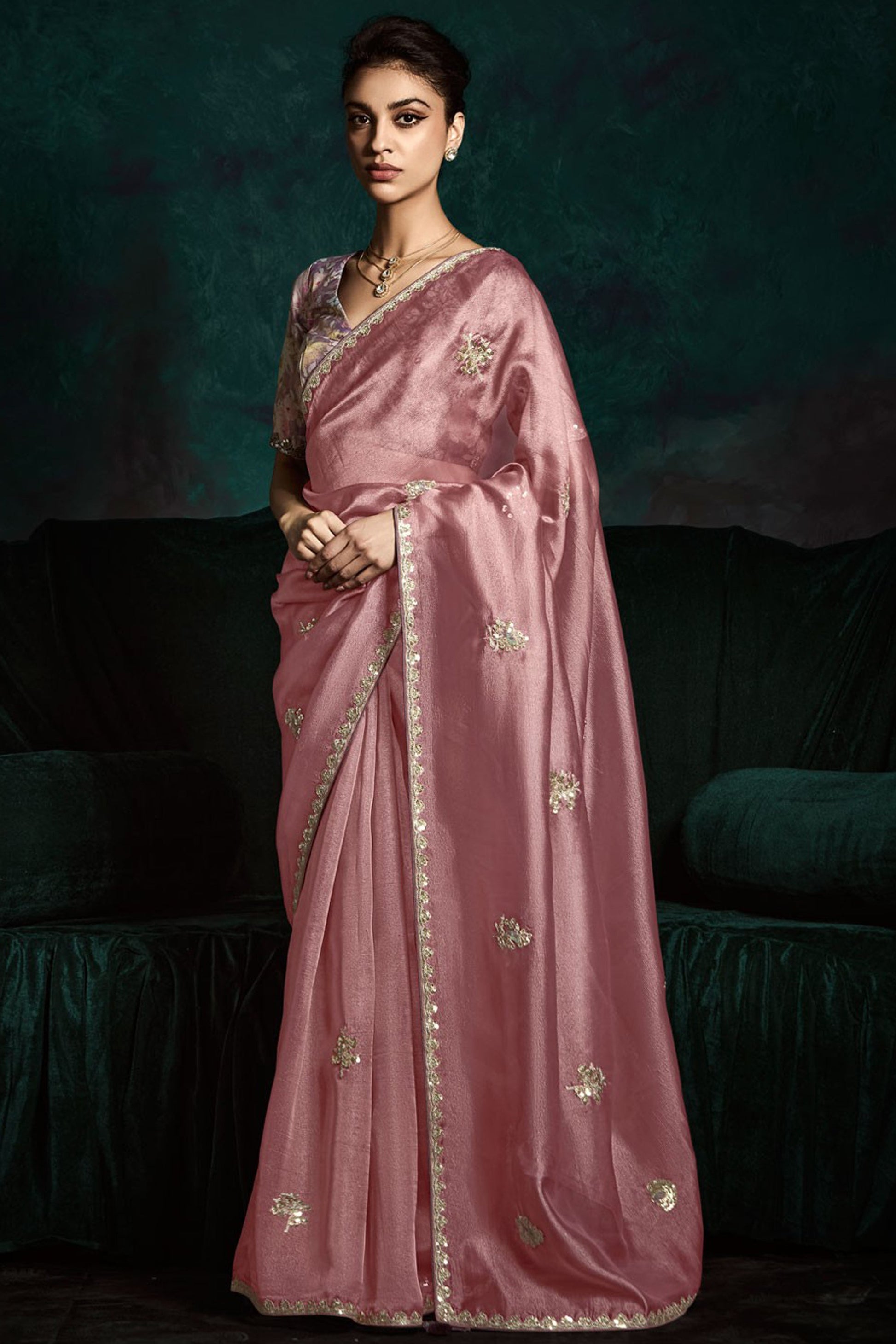 Pastel Saree gives dreamy charm and light elegance – perfect for garden parties and soft-toned occasions. 