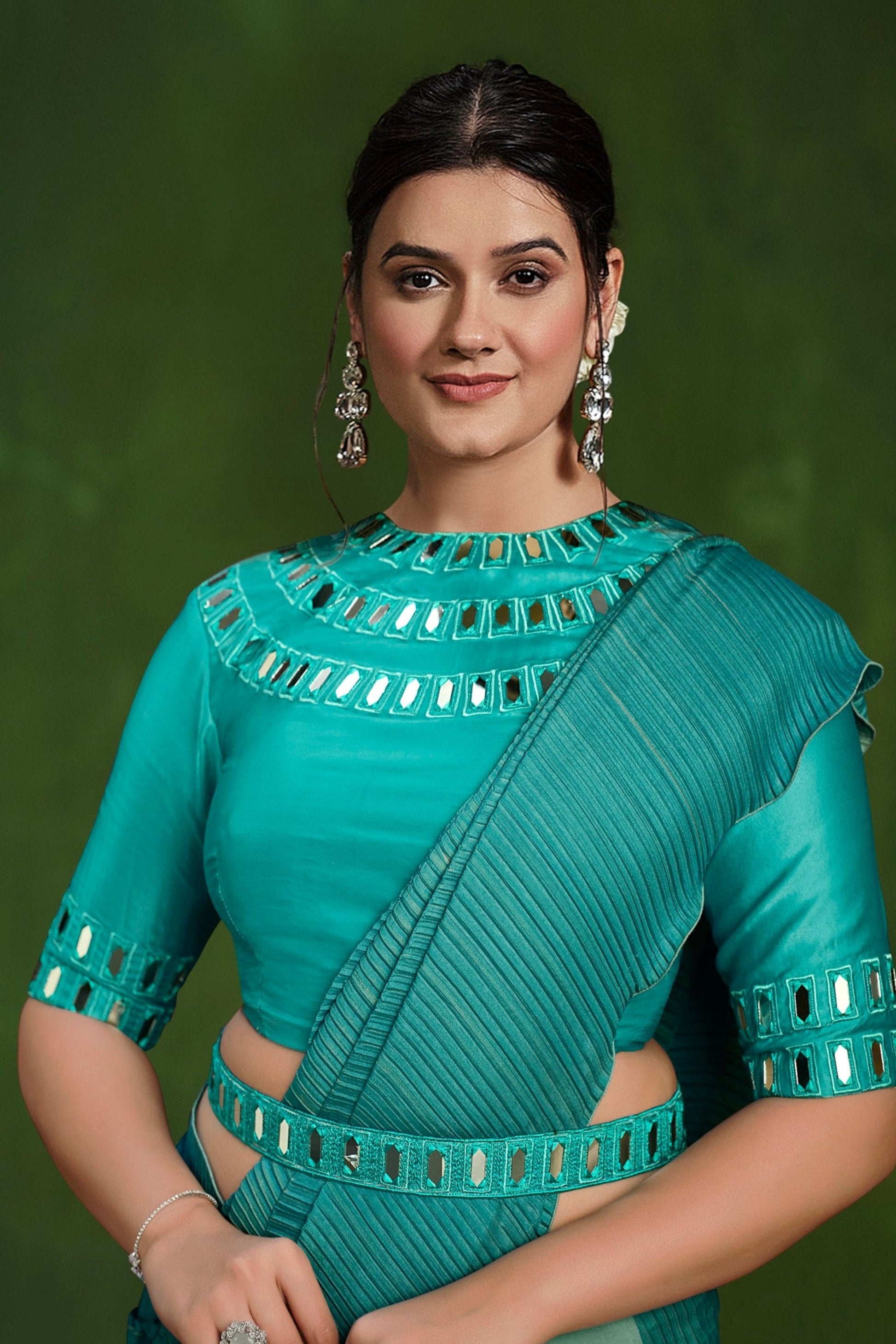 Blue Saree offers calm elegance â€“ a versatile pick for every occasion. 