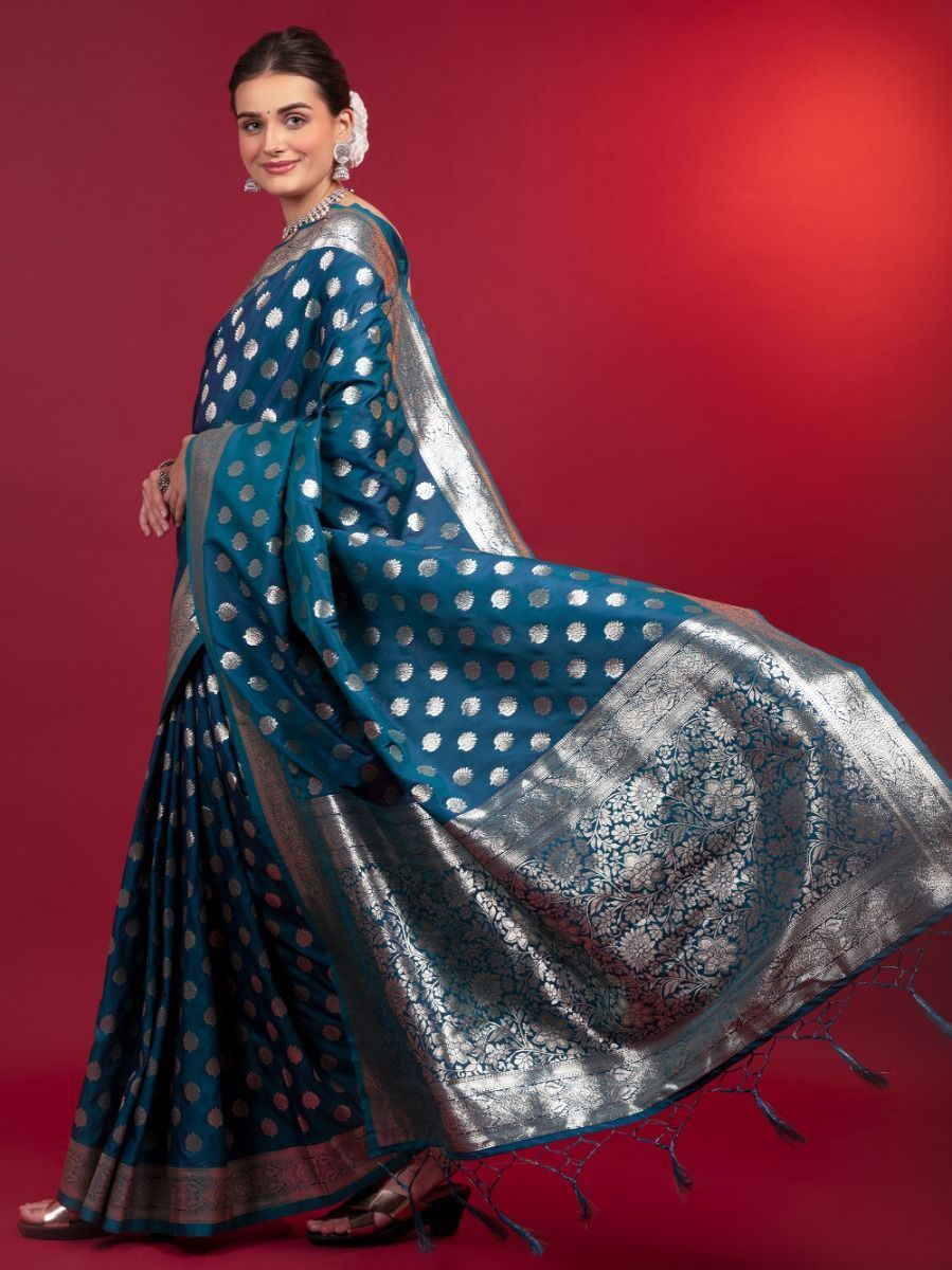 Blue Saree offers calm elegance – a versatile pick for every occasion. 