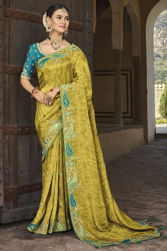Yellow Saree brings sunshine and joy – ideal for Haldi, Eid, or summer events. 