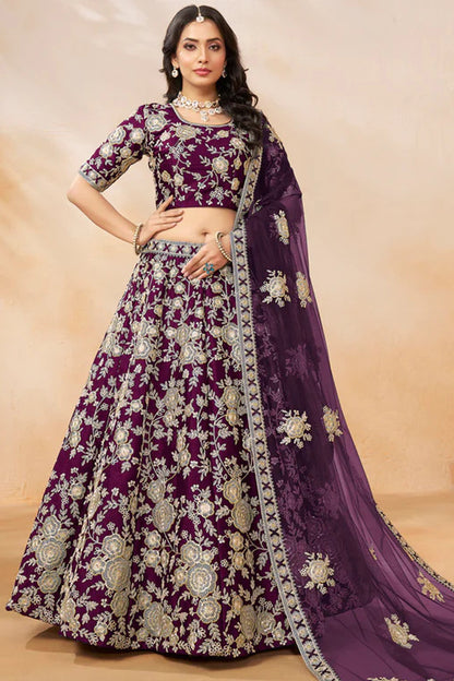"Celebrate traditions in the USA with our lehengas." 