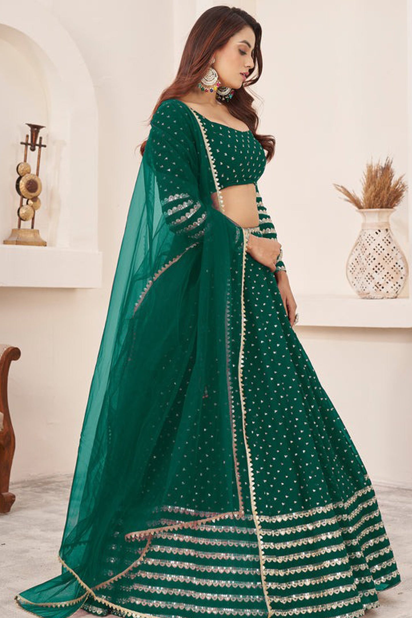 "Lehengas designed for Indian culture in the USA." 
