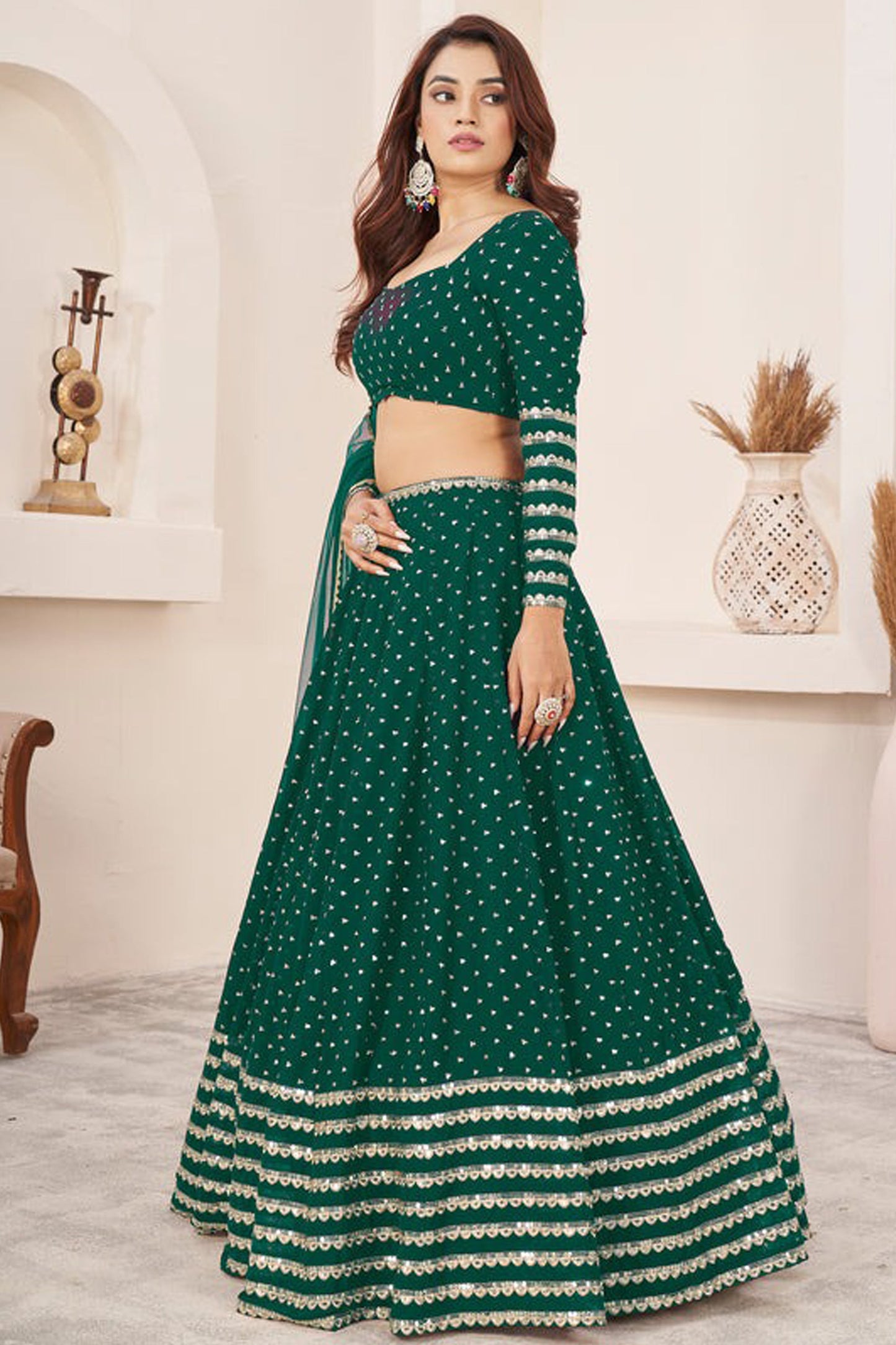 "Lehengas designed for Indian culture in the USA." 