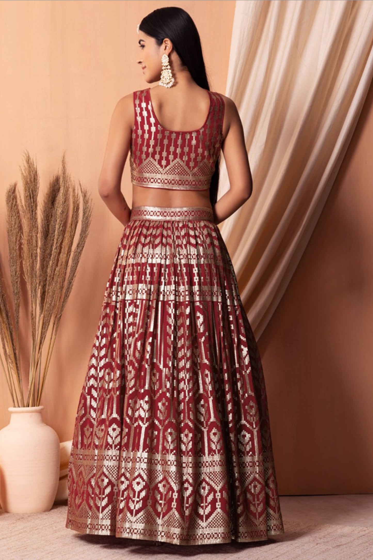 "Lehengas made for Indian functions across the USA." 