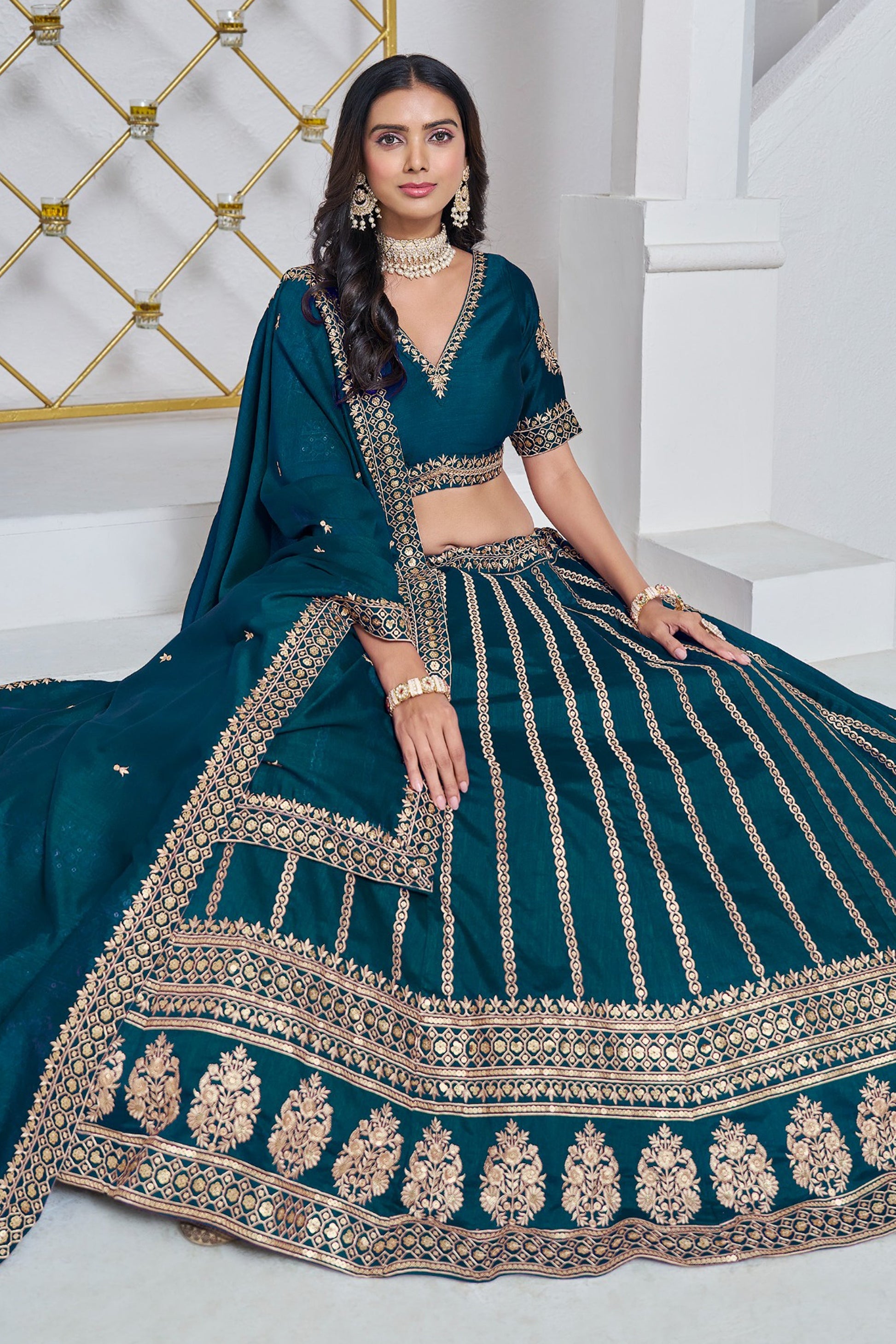 Lehenga outfits for Indian cultural events in the USA." 
