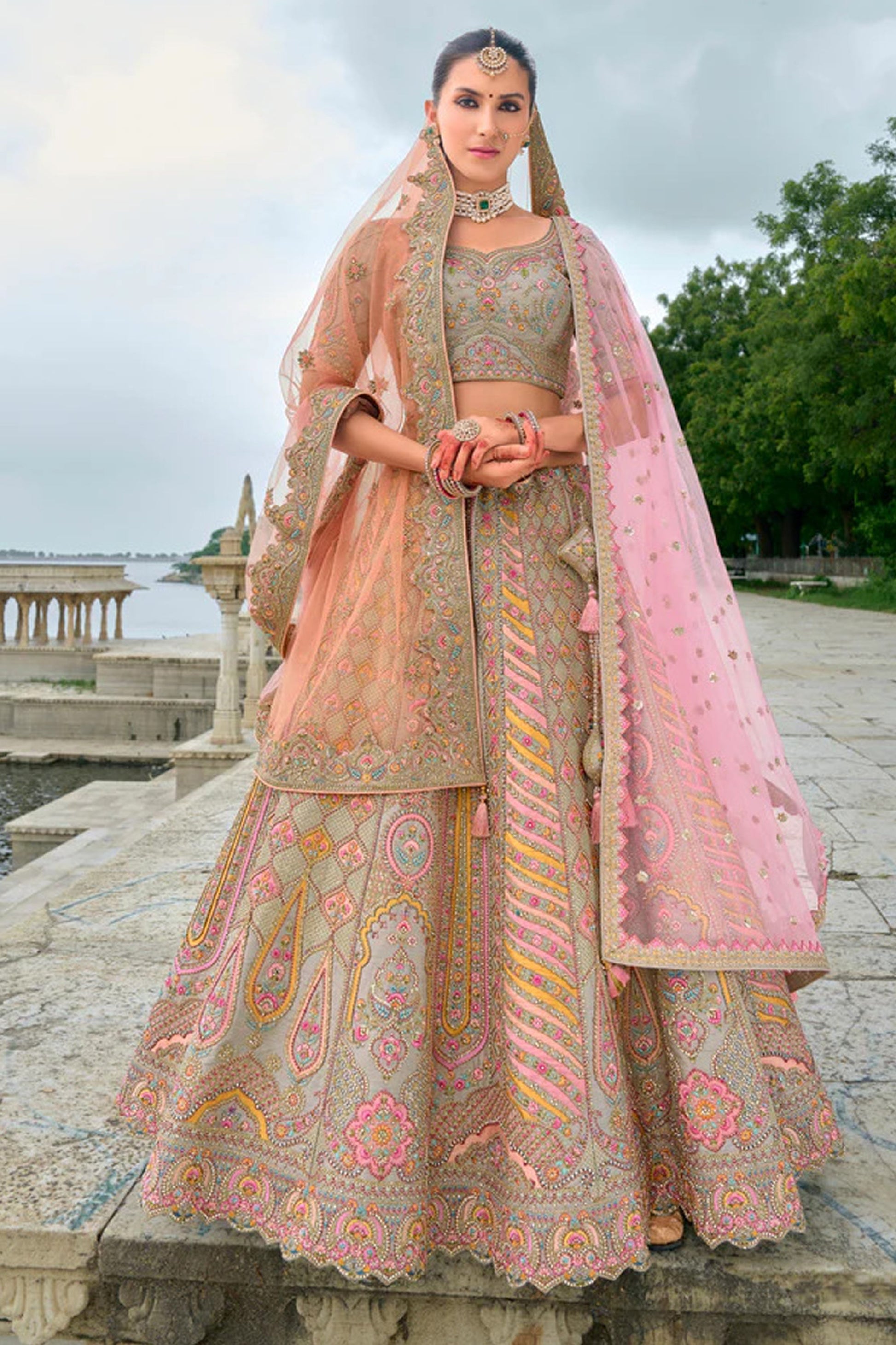 "Desi lehengas for American celebrations." 