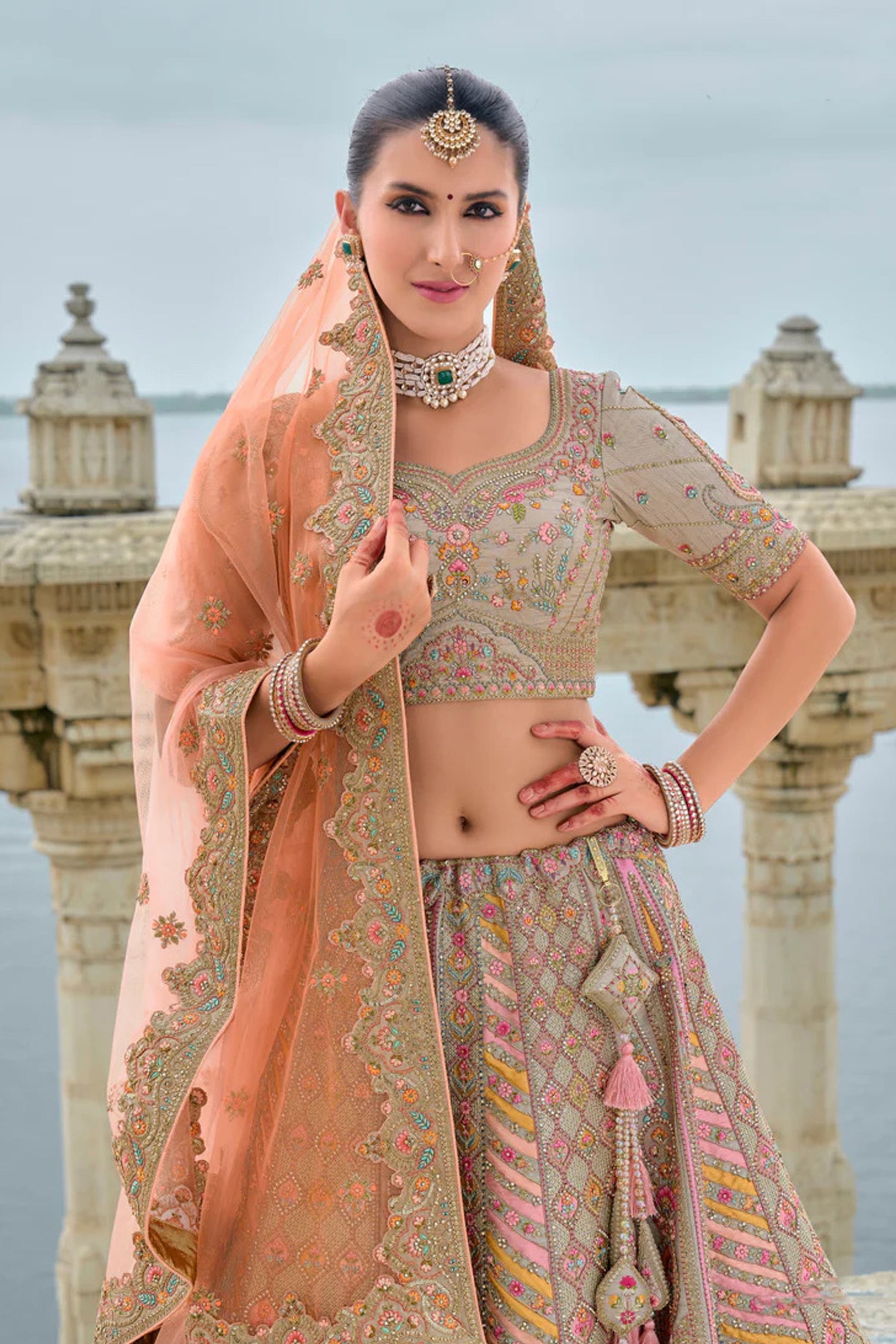"Desi lehengas for American celebrations." 