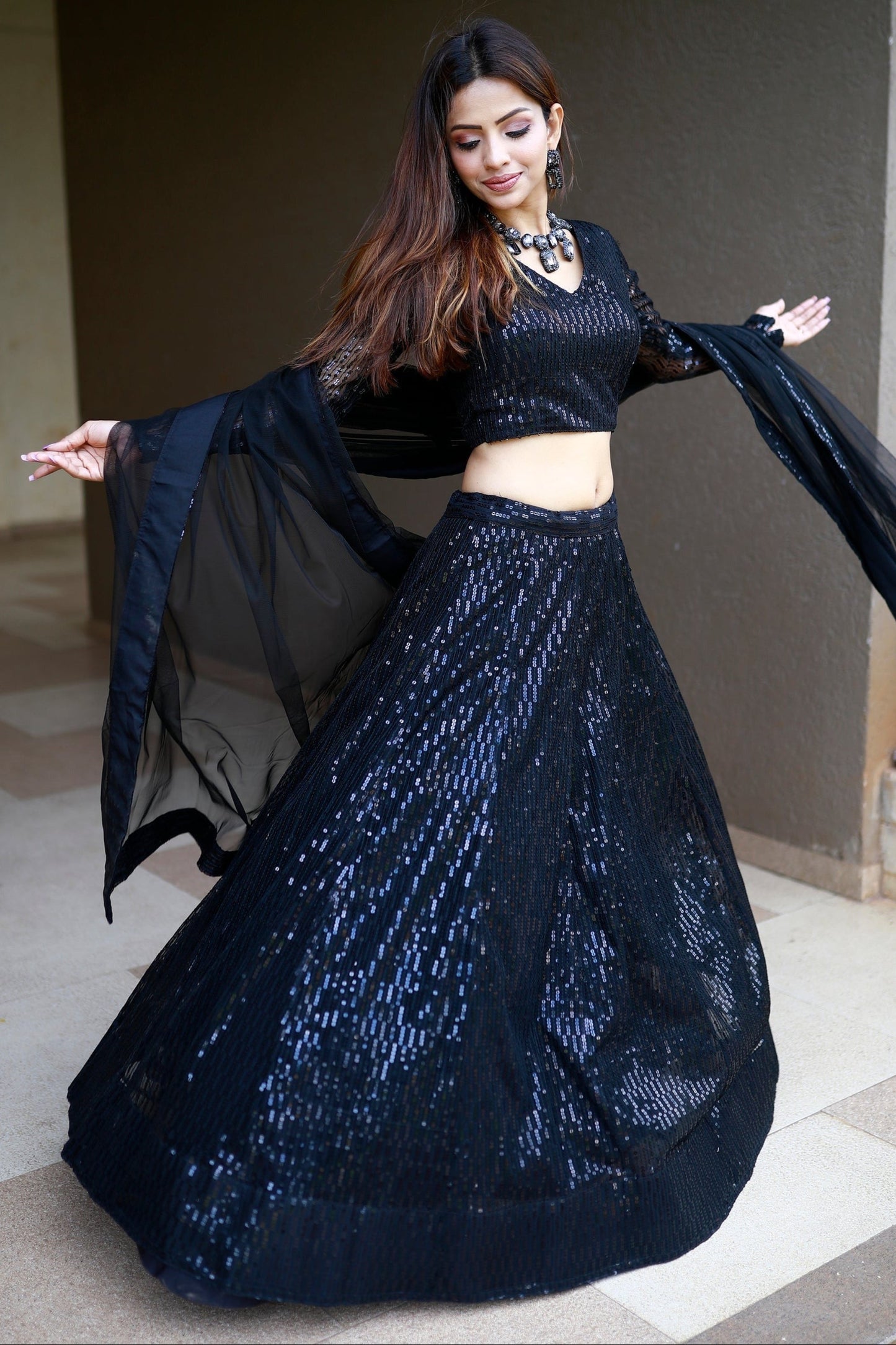 "Perfect lehengas for Diwali, Navratri, and more in the USA." 