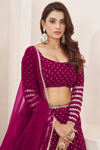"Celebrate traditions in the USA with our lehengas." 